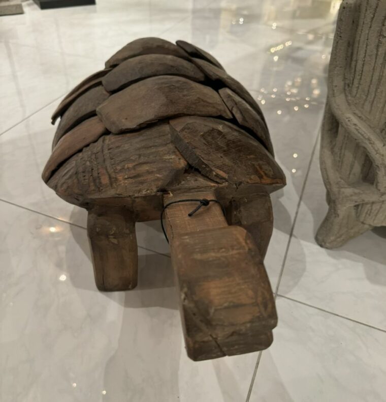 Set of 3 Natural Wood Stacked Turtles - Image 2