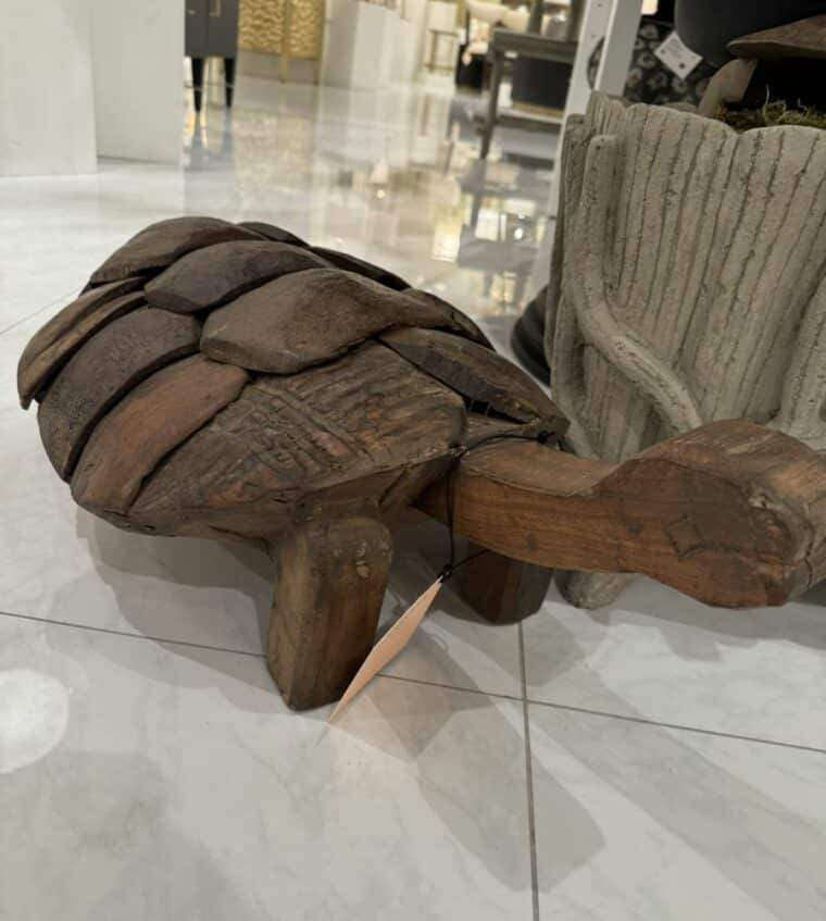 Set of 3 Natural Wood Stacked Turtles - Image 3