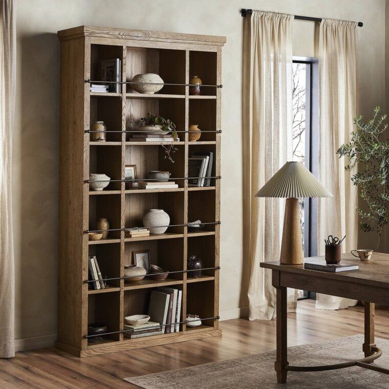 Alistair Bookcase with Brushed Brass Railings - Image 12