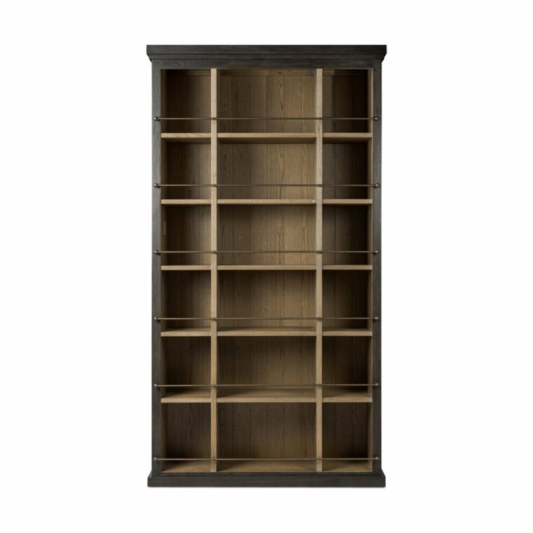 Alistair Bookcase with Brushed Brass Railings - Image 2