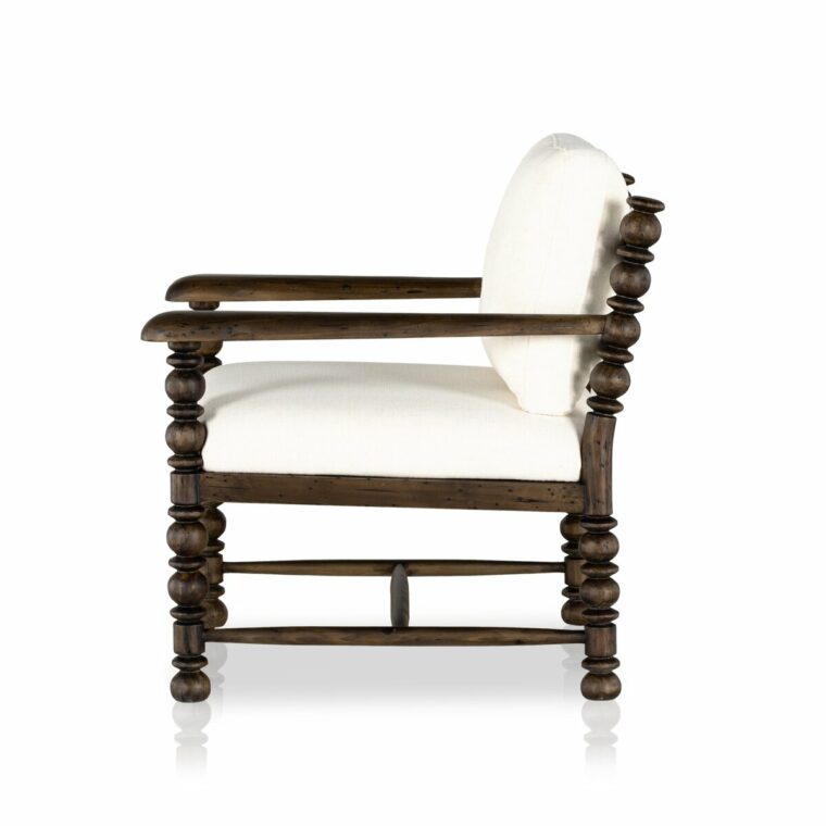 Bobbin Style Chair in Ivory Performance Fabric - Image 2