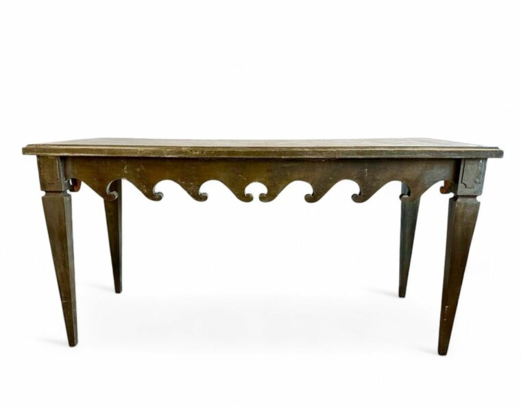 Spanish Wave Motif Zinc Top Console