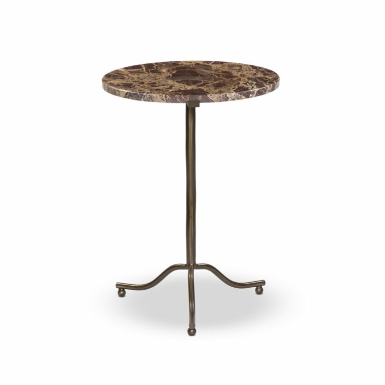 Round Marble End Table with Tripod Base and Ball Feet - Image 6