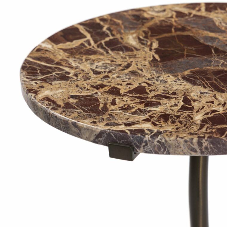 Round Marble End Table with Tripod Base and Ball Feet - Image 7