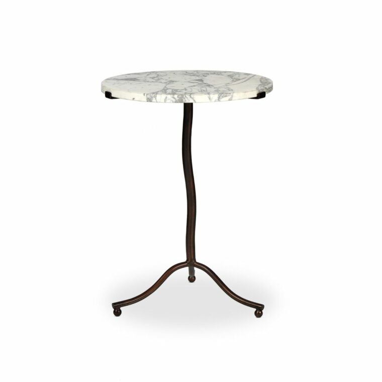 Round Marble End Table with Tripod Base and Ball Feet - Image 14