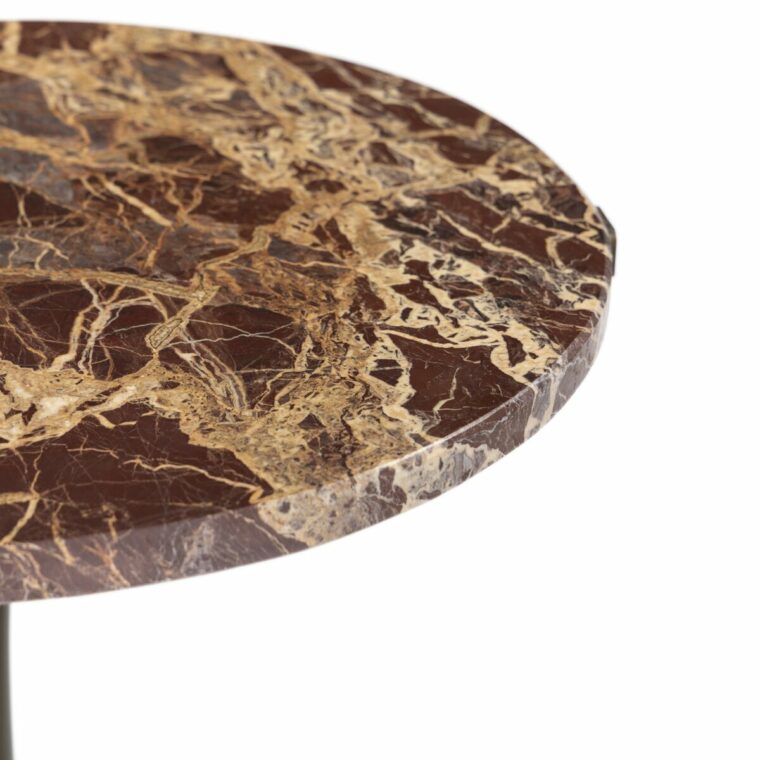 Round Marble End Table with Tripod Base and Ball Feet - Image 9