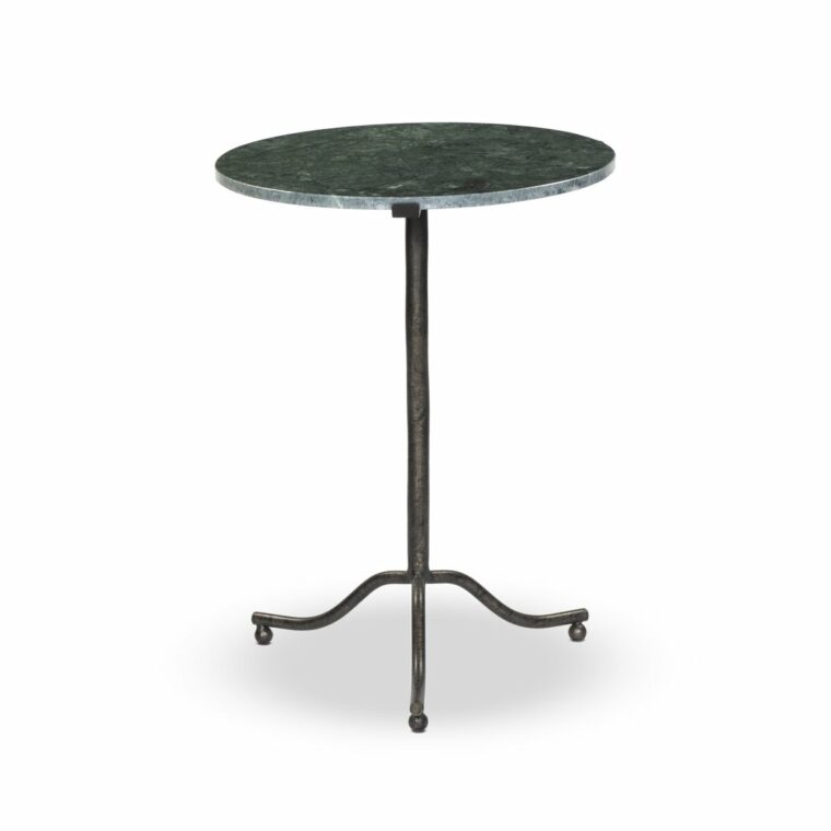 Round Marble End Table with Tripod Base and Ball Feet