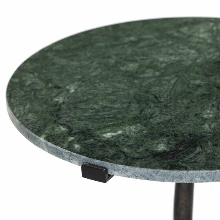 Round Marble End Table with Tripod Base and Ball Feet - Image 2