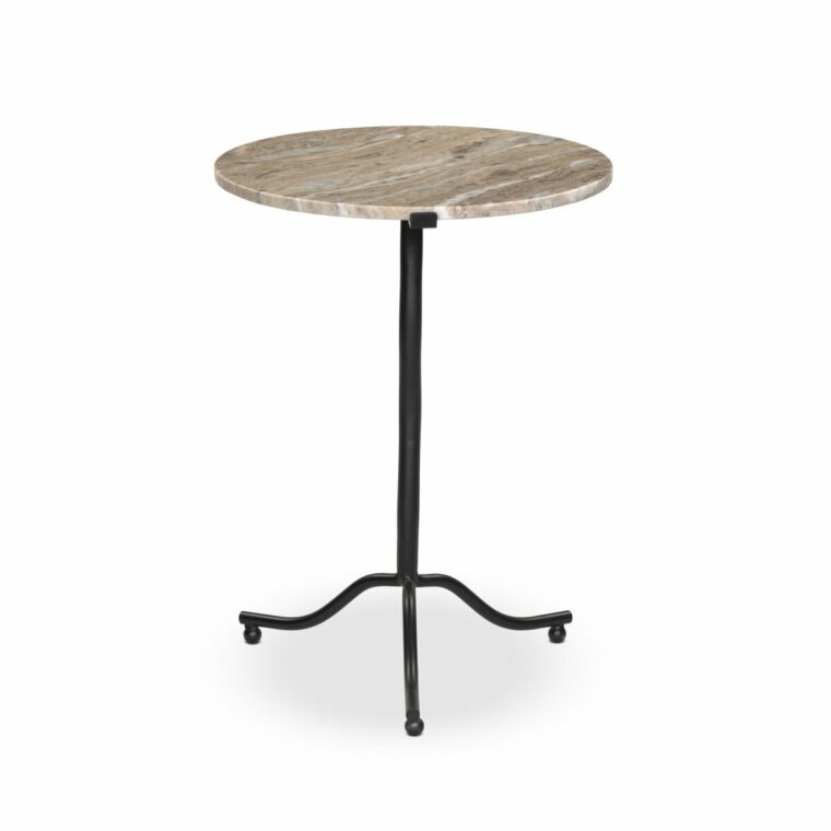 Round Marble End Table with Tripod Base and Ball Feet - Image 10